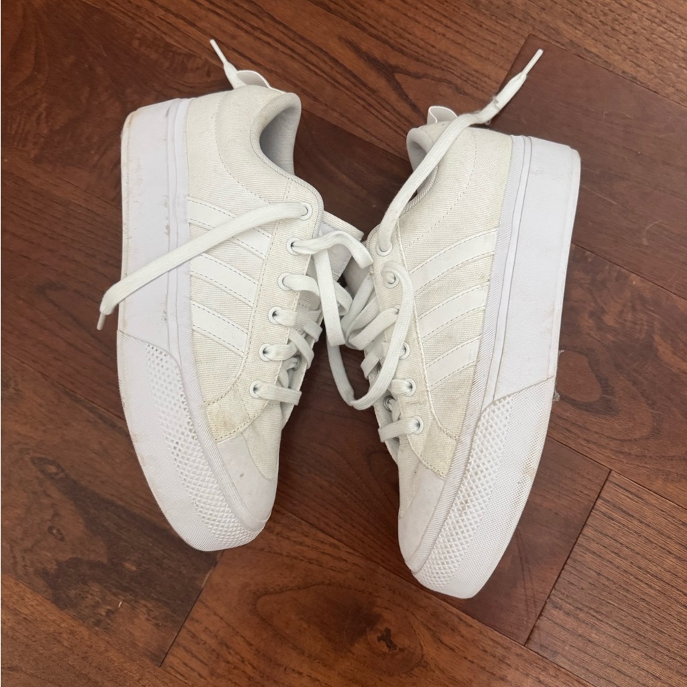 Adidas Classic White Lace-Up Sneakers